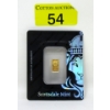 Image 1 : 1 Gram .9999 Fine Gold Scottsdale Certified Bar 