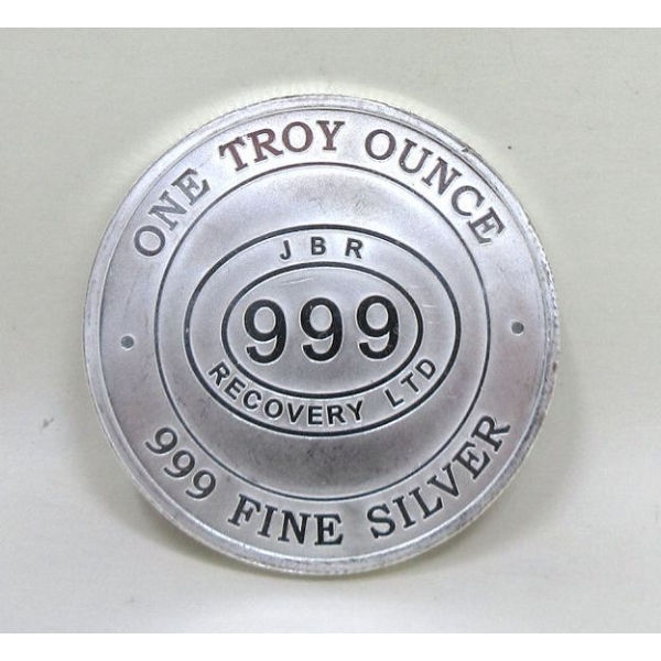 1 Oz .999 Silver JBR Ethically Sourced Silver Round 