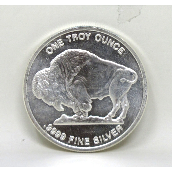 1 Oz .9999 Silver Indigenous/Buffalo Art Round 