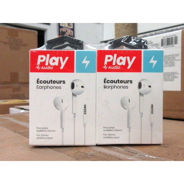 40 Packs of 6 New Play Audio Auxiliary Earphones