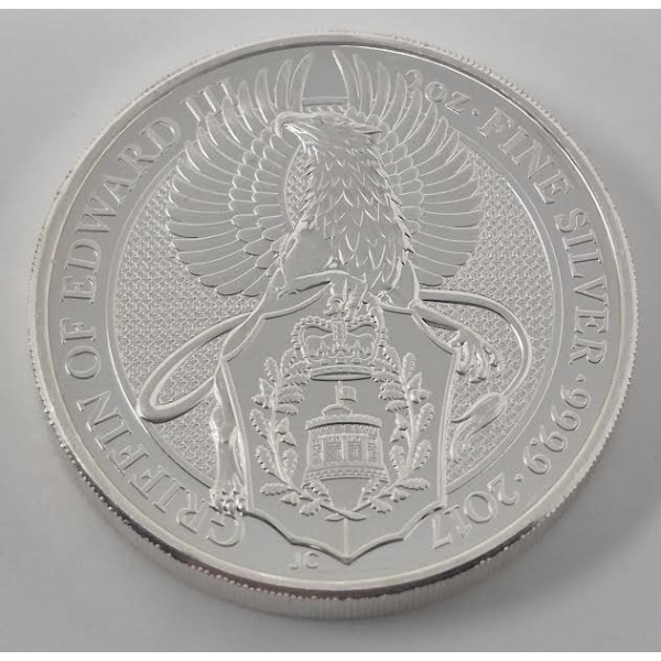 2 Oz .9999 Silver 2017 Griffin of Edward Coin 