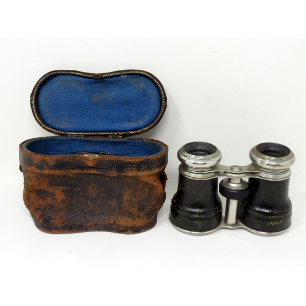 Antique  Le Jockey Club Paris  Binoculars with Case
