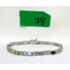 Image 1 : 6.5 CTW Multi-Gemstone & Diamond Tennis Bracelet 