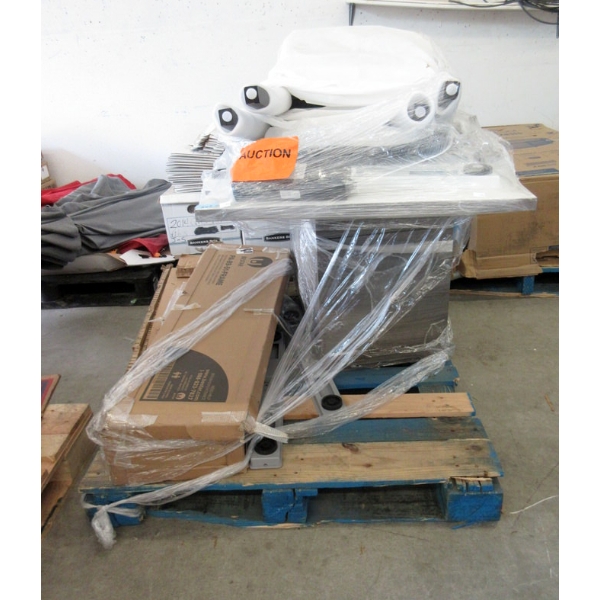Skid of Desk Parts - Customer Returns - As Is