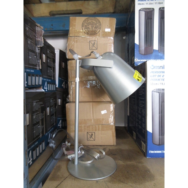 2 New Metal 14" Table Lamps with Adjustable Shades