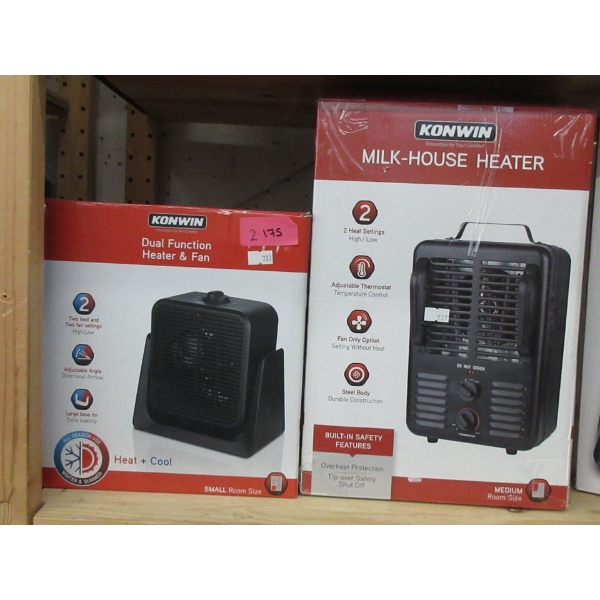 Konwin Milk-House Heater & Heater/Fan