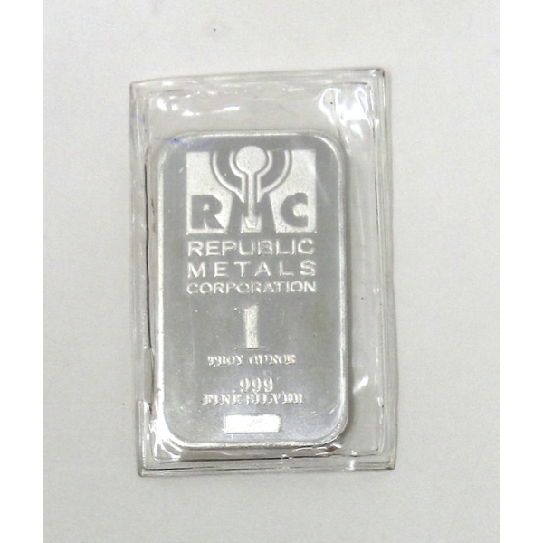 1 Oz .999 Silver RMC Republic Bar 