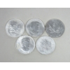 Image 1 : 5 x 1 Oz Canada Maple Leaf .9999 Silver Coins 