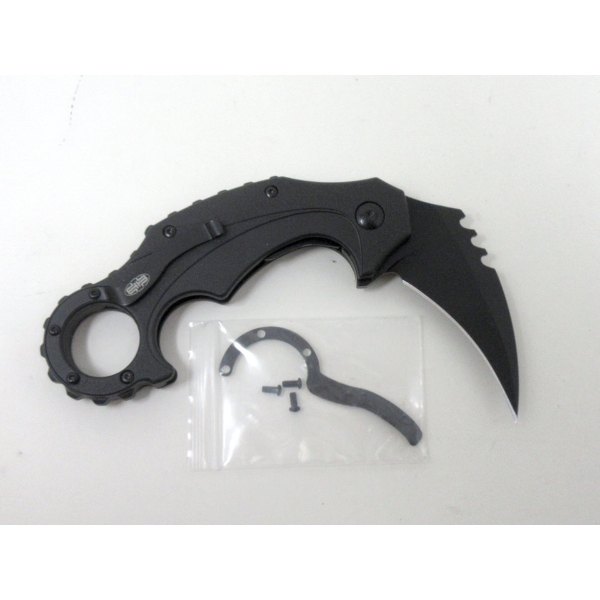 New Brous Enforcer Blackout Folding Karambit Knife