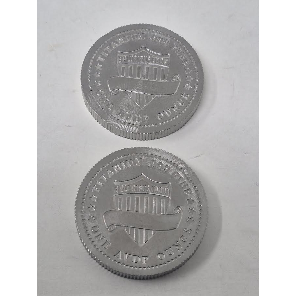 2 x 1 Oz .999 Fine Titanium Walking Liberty Rounds 