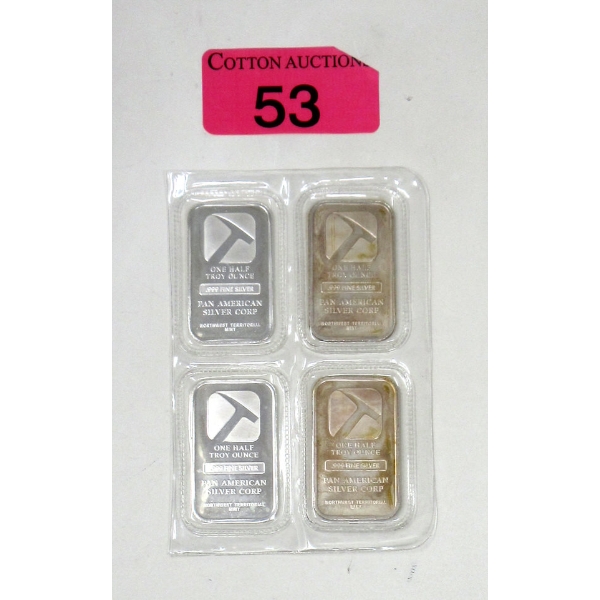 Uncut 4 x 1/2 Oz .999 Silver NWTM Bars 
