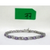 Image 1 : 6.02 CTW Amethyst & Diamond Tennis Bracelet 