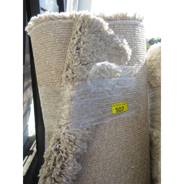 5' x 7' Beige Shag Area Carpet