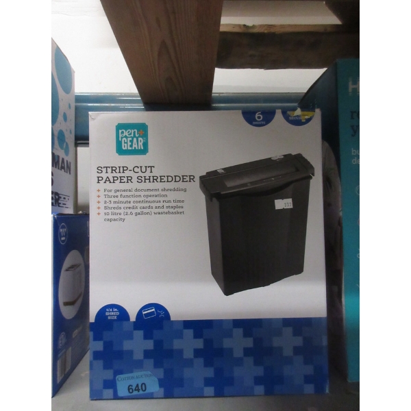 Pen Gear 6-Sheet Strip Cut Paper Shredder