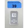 Image 1 : 1 Oz .999 Silver TD Bank Investor Bar 