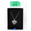 Image 2 : Half Carat Black & White Diamond Heart Pendant 