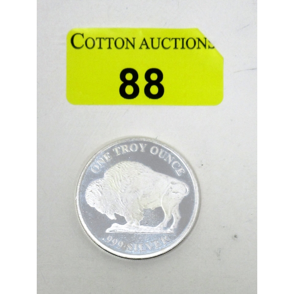 1 Oz .999 Silver Indigenous/Buffalo Round 