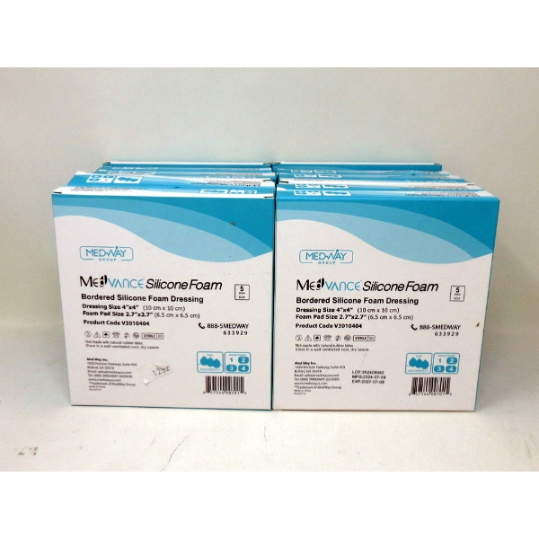 14 New Packs of 5 Bordered Silicone Foam Dressings