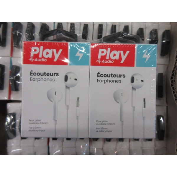 20 Packs of 6 New Play Audio Auxiliary Earphones 