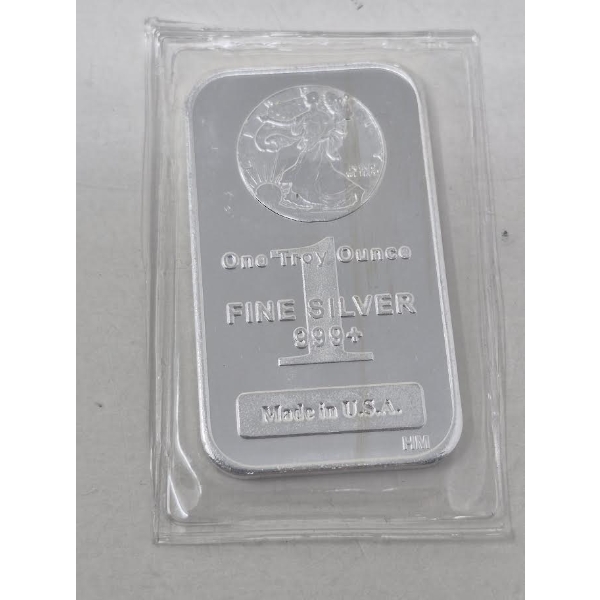 1 Oz .999+ Silver Walking Liberty Bar 