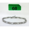 Image 1 : 6.84 CTW White Topaz & Diamond Tennis Bracelet