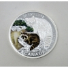 Image 2 : 1+ Oz .999 Silver 2016 Colorized Baby Animals Racoon Coin 