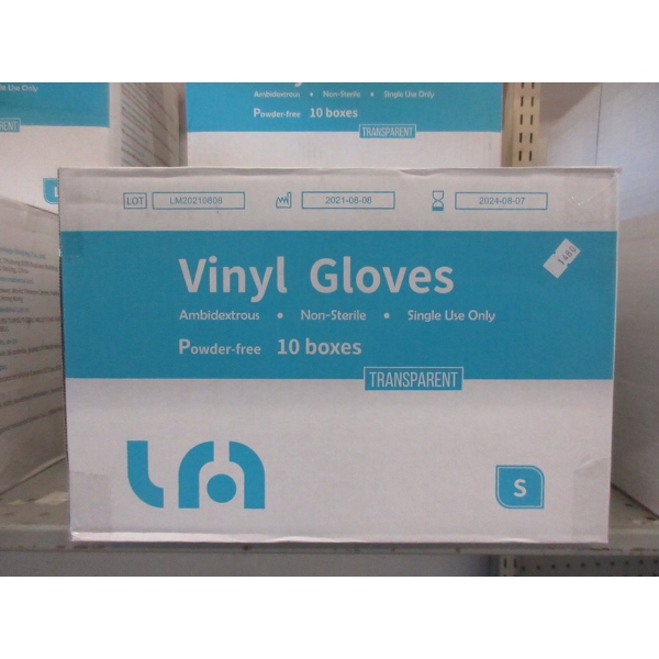 Case of 10 Boxes of Vinyl Gloves - Small