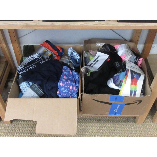 2 Boxes of Men's Women's Girl's and Boy's Clothing