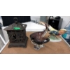 Image 1 : Metal Lantern, Chalet Glass Ashtray & China Bird