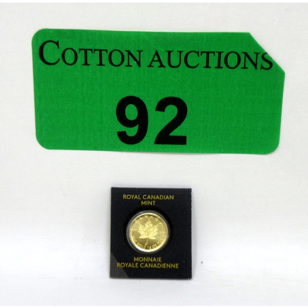 1 Gram .9999 Fine Gold 2015 Maple Leaf Coin 