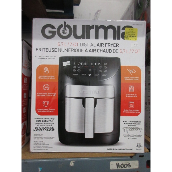 Gourmia Digital Air Fryer - 6.7 L/7 QT