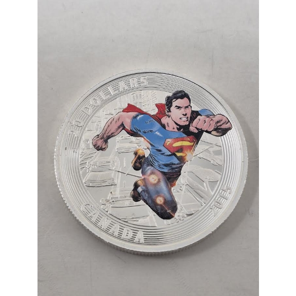 1 Oz .9999 Silver 2015 Superman $20 Coin 