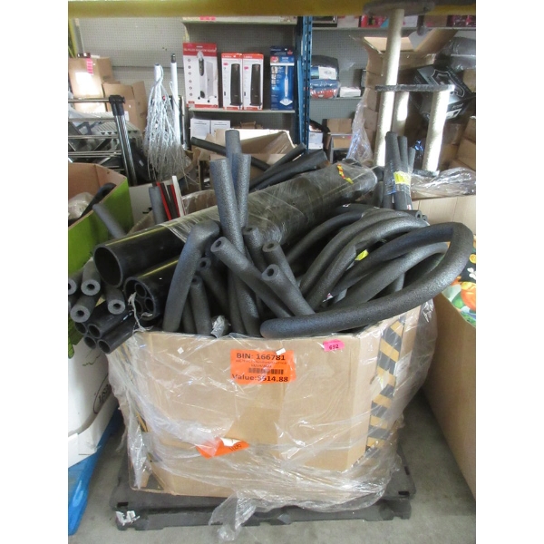Skid of Foam Pipe Wrap & Other Plumbing Goods