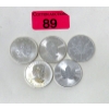 Image 1 : 5 x 1 Oz .9999 Silver 2012 Maple Leaf Coins 
