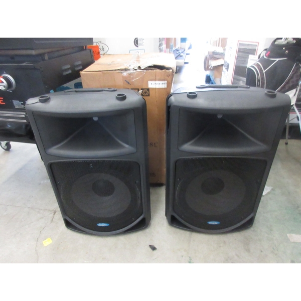 2 Large Boway Speakers - Some Damage to Case