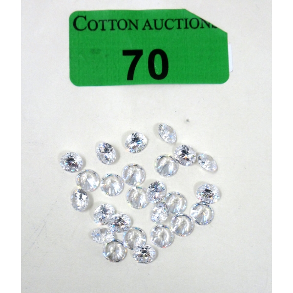 25 Pieces AAA Grade Cubic Zirconia 7mm Rounds