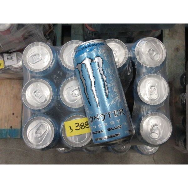 3 Flats of Monster Ultra Blue Energy Drink