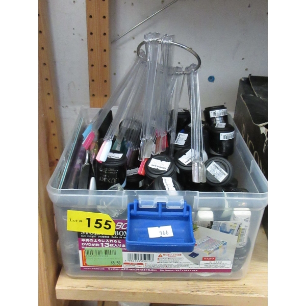 Bin of 30+ Gel Nail Polish and Accessories