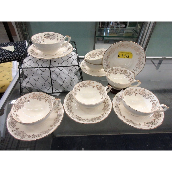 6 Vintage Mosa Holland Tea Cup & Saucers