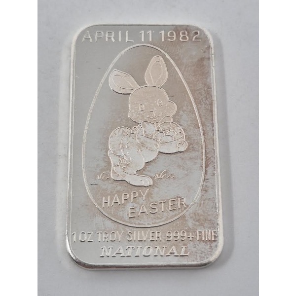 1 Oz .999+ Silver 1982 National Refiners Bar
