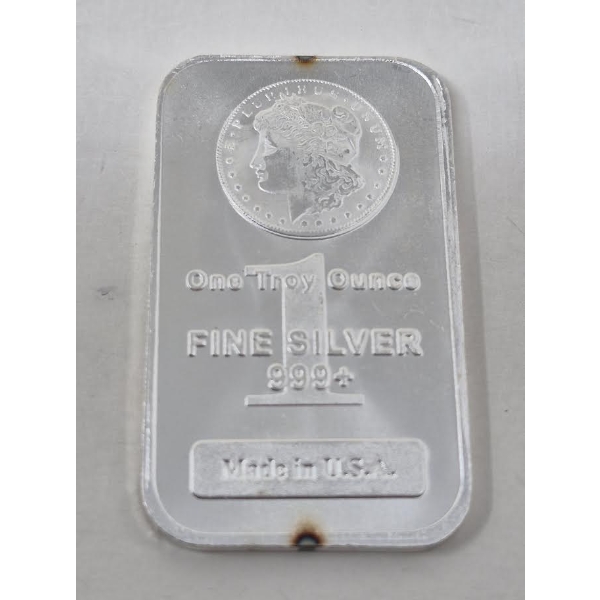 1 Oz .999+ Silver Morgan Head Bar 