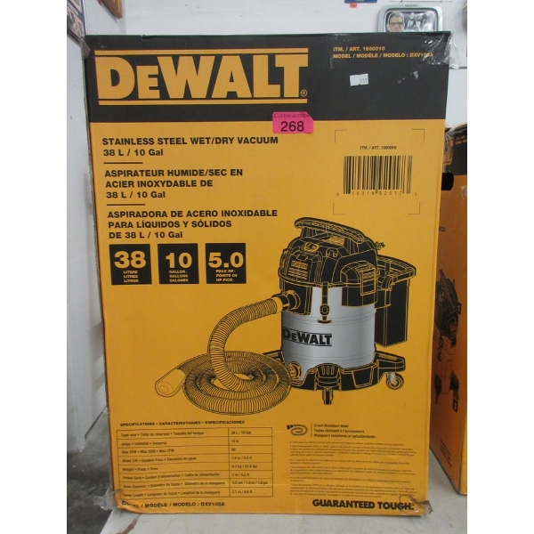 DeWalt Stainless Steel 38 L Wet/Dry Vac