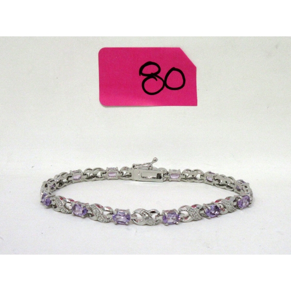 Amethyst & Diamond Tennis Bracelet 