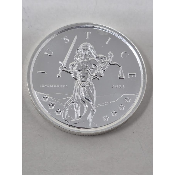 1 Oz .999 Silver 2021 Justice Coin Gibraltar 