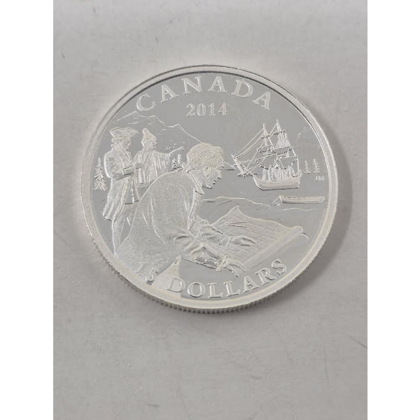 3/4 Oz .9999 Silver 2014 Exploring Canada $15 Coin 