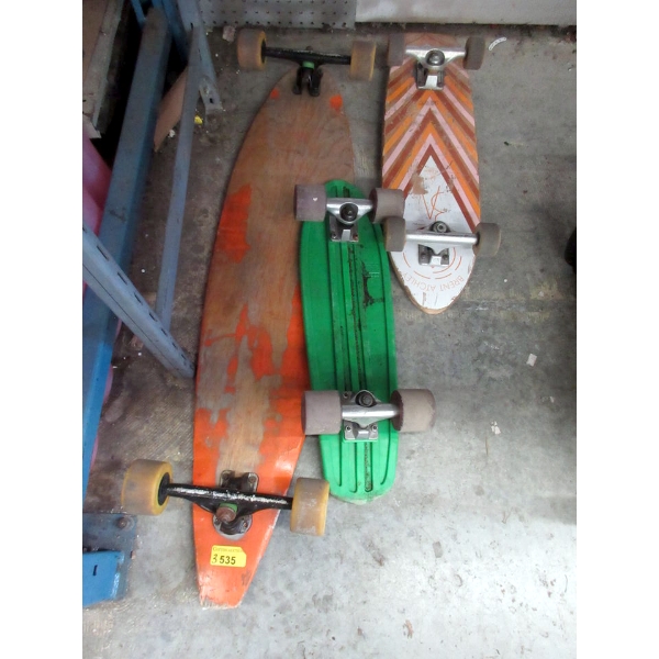 Longboard and 2 Skateboards  - Preowned - As Is