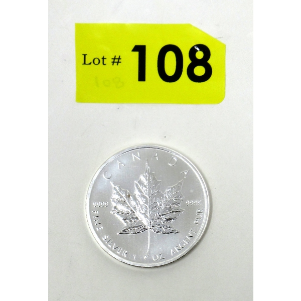 1 Oz .9999 Silver 2012 Maple Leaf Coin 