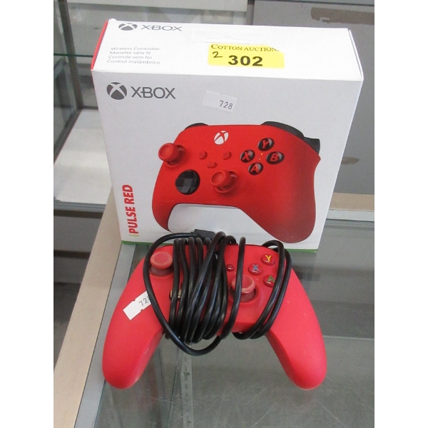 2 Xbox Wired Controllers - 1 Has the box
