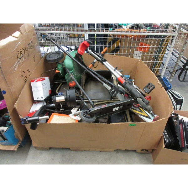 Skid of Assorted Storage Locker Goods - As Is