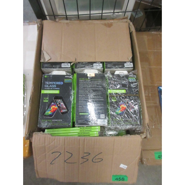 Case of 200+ New Tempered Glass Screen Protectors